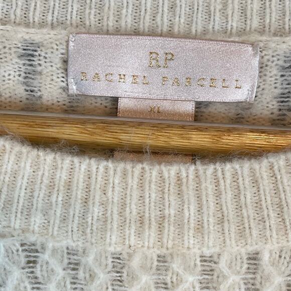 Rachel Parcell Ruffle Sleeve Pointelle Crew Neck Long Sleeve Sweater Cream XL - Picture 5 of 7